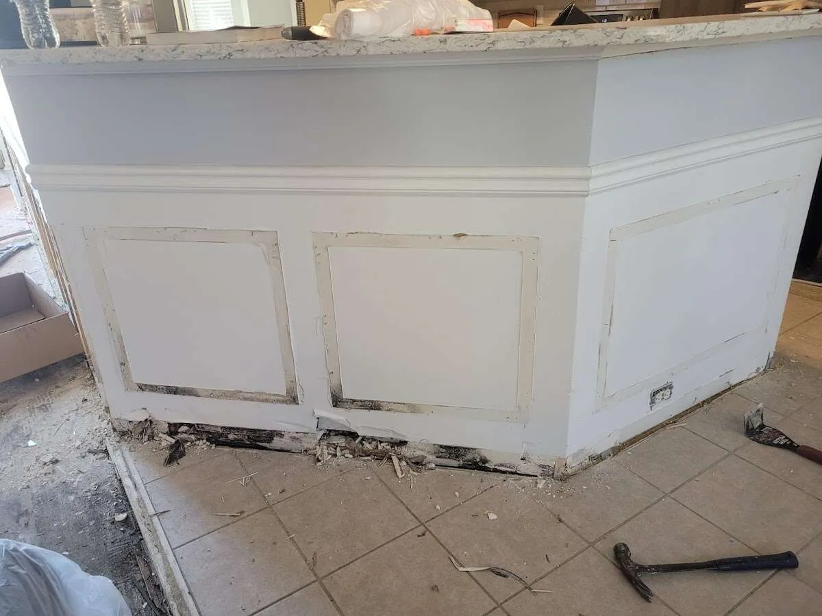 Water damage and mold on kitchen during Mold Inspection & Testing in DeFuniak Springs